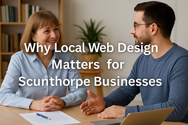 Business owner in Scunthorpe meeting with a local web designer